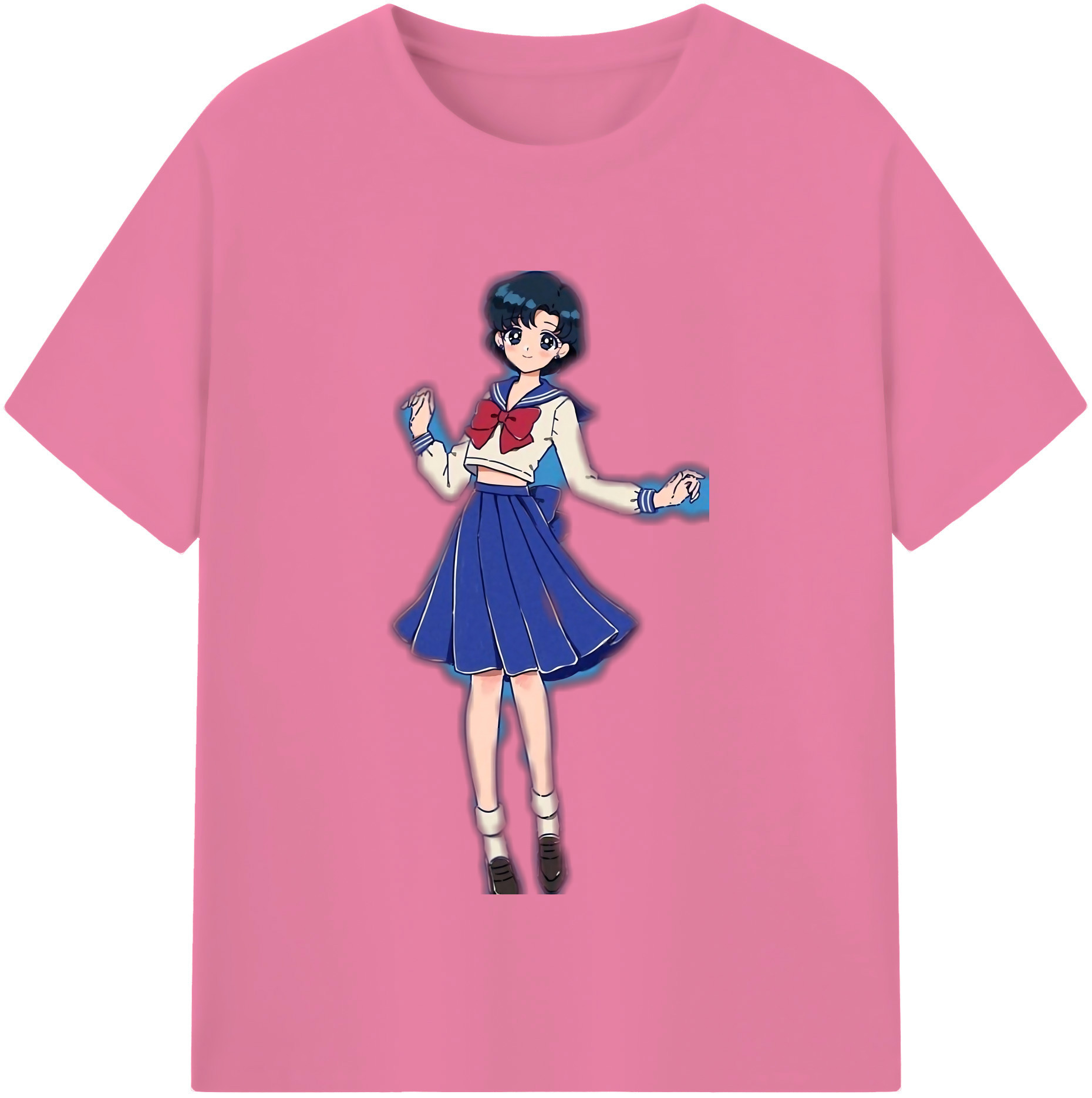 （画像用） 美少女戦士セーラームーン 水野 亜美 みずの あみ Sailor Moon Mizuno Ami 綿100％半袖Tシャツ（フロントプリント）